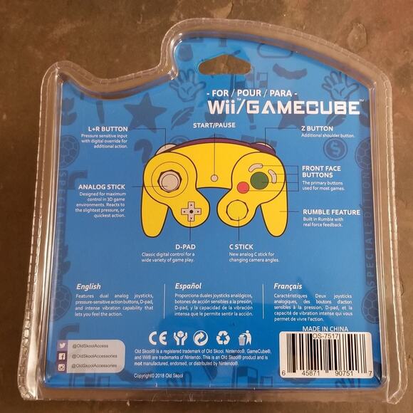 Gamecube Controller, Yellow (NEW) - Nintendo - Old Skool - Picture 5 of 7